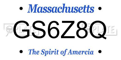GS6Z8Q Massachusetts License Plate