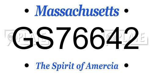 GS76642 Massachusetts License Plate