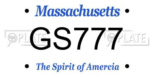 GS777 Massachusetts License Plate