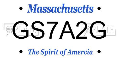 GS7A2G Massachusetts License Plate