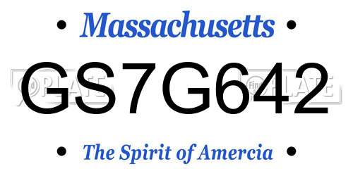 GS7G642 Massachusetts License Plate