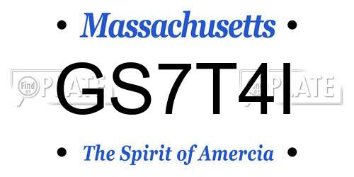 GS7T4I Massachusetts License Plate