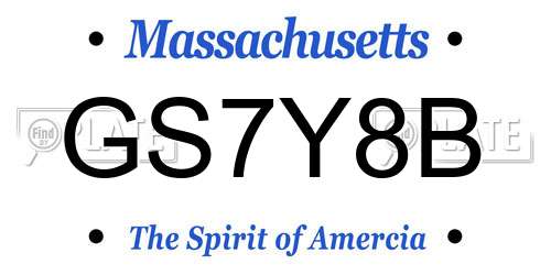 GS7Y8B Massachusetts License Plate
