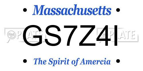 GS7Z4I Massachusetts License Plate