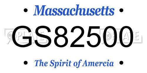 GS82500 Massachusetts License Plate