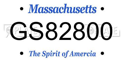 GS82800 Massachusetts License Plate