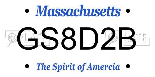 GS8D2B Massachusetts License Plate