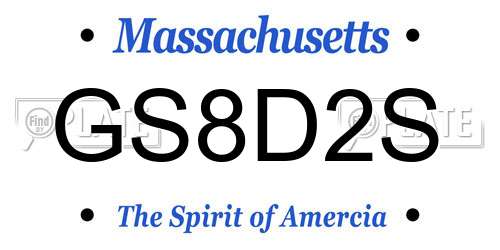 GS8D2S Massachusetts License Plate