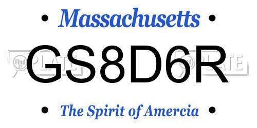 GS8D6R Massachusetts License Plate