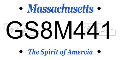 GS8M441 Massachusetts License Plate