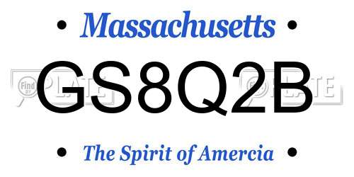 GS8Q2B Massachusetts License Plate