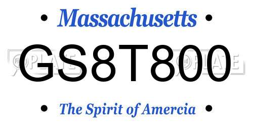 GS8T800 Massachusetts License Plate