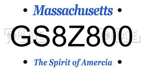 GS8Z800 Massachusetts License Plate