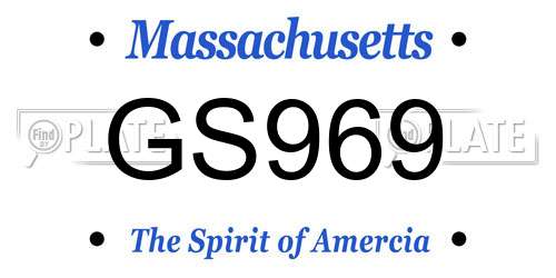 GS969 Massachusetts License Plate