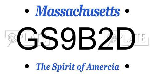 GS9B2D Massachusetts License Plate