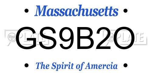 GS9B2O Massachusetts License Plate