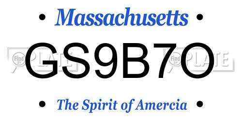 GS9B7O Massachusetts License Plate