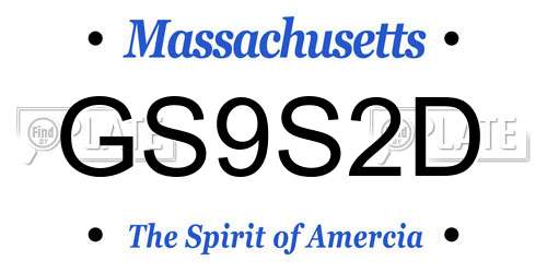 GS9S2D Massachusetts License Plate