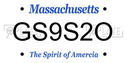 GS9S2O Massachusetts License Plate