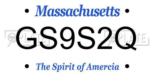 GS9S2Q Massachusetts License Plate