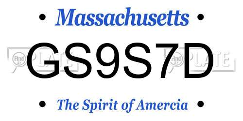 GS9S7D Massachusetts License Plate