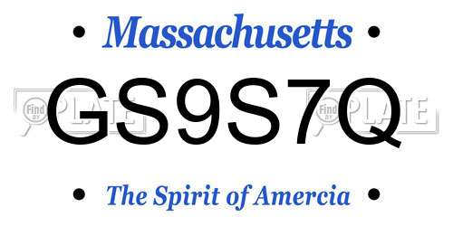 GS9S7Q Massachusetts License Plate