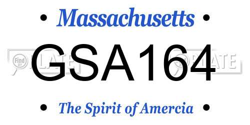 GSA164 Massachusetts License Plate