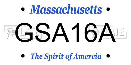 GSA16A Massachusetts License Plate