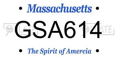 GSA614 Massachusetts License Plate