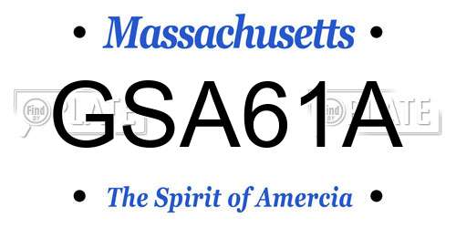 GSA61A Massachusetts License Plate