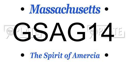 GSAG14 Massachusetts License Plate
