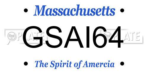 GSAI64 Massachusetts License Plate