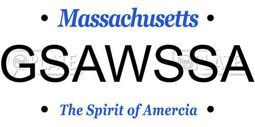 GSAWSSA Massachusetts License Plate