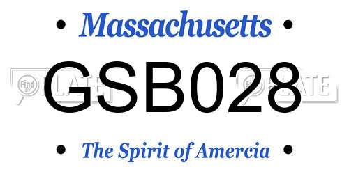 GSB028 Massachusetts License Plate