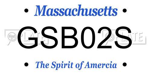 GSB02S Massachusetts License Plate
