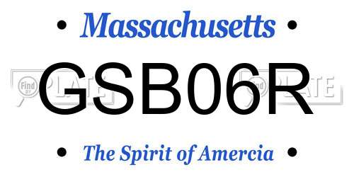 GSB06R Massachusetts License Plate