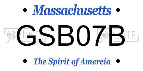 GSB07B Massachusetts License Plate