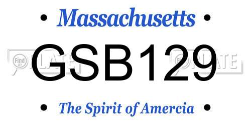 GSB129 Massachusetts License Plate