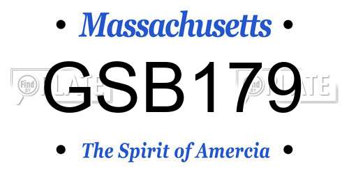 GSB179 Massachusetts License Plate