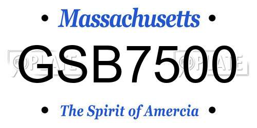 GSB7500 Massachusetts License Plate