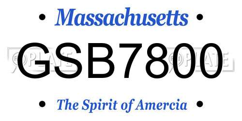 GSB7800 Massachusetts License Plate
