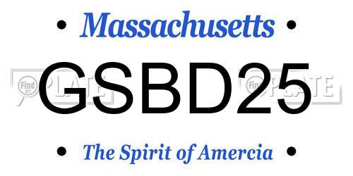 GSBD25 Massachusetts License Plate