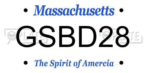 GSBD28 Massachusetts License Plate