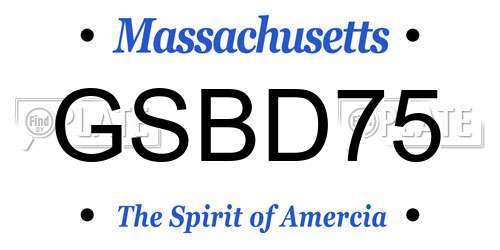 GSBD75 Massachusetts License Plate
