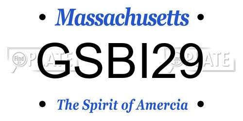 GSBI29 Massachusetts License Plate