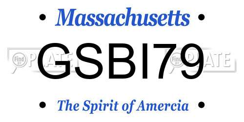 GSBI79 Massachusetts License Plate
