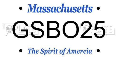 GSBO25 Massachusetts License Plate