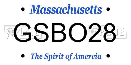 GSBO28 Massachusetts License Plate