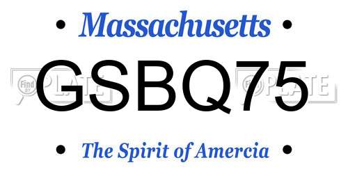 GSBQ75 Massachusetts License Plate