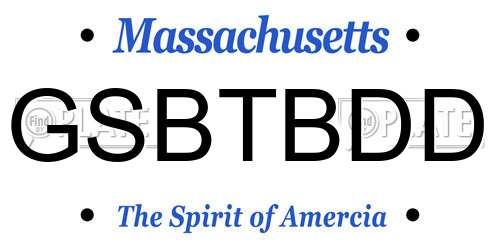 GSBTBDD Massachusetts License Plate